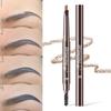Five-color Optional Double-headed Eyebrow Pencil with Eyebrow Brush Triangle Tip Automatic Rotation Waterproof and Sweatproof 3D