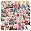 50Pcs Spy X Family Anime Cartoon Stickers Guitar Diy Decals Sticker Kids Toys