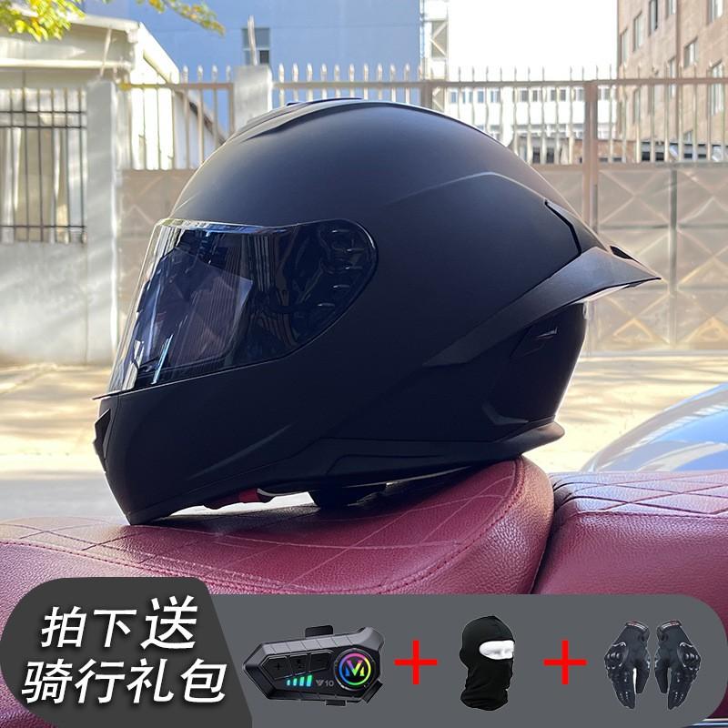 ECE/GB Certified Full Face Motorcycle Helmet With Bluetooth Intercom Men Women Use Large Rear Wing Stylish Design