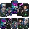 For iPhone 16 15 Xiaomi Redmi Note 13 12 11 Pro Max X 9 14 Plus XR Samsung Galaxy A15 S24 S23 Huawei OPPO Cover Arcanes Anime Game Jinx Vi Phone Case