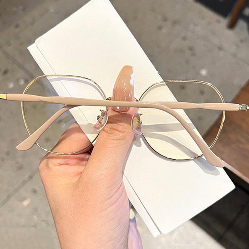 Очки, блокирующие синий свет, Женские очки для близорукости, Сверхлегкие очки, Металлическая большая оправа для женщин