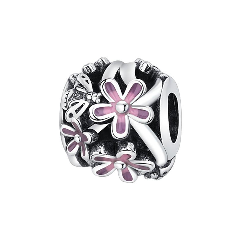100% S925 Sterling Silver Pendant Sparkling Snowflake Rose Daisy Flower Bee Clip Charm Bead Fit Original Bracelet Jewelry