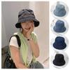 Big Brim Denim Fisherman Cap Korean Style Panama Hat Fashion Denim Bucket Hat Men