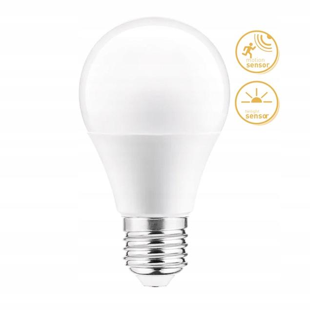 LED E27 Motion Sensor & Dusk Light Bulb 3000K