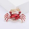 Ретро эмалированная брошь в форме краба, изысканная булавка из сплава, костюм с лацканами, женский значок, ювелирное изделие, подарок, аксессуары для пальто