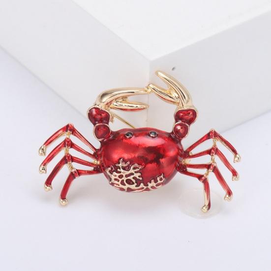 Ретро эмалированная брошь в форме краба, изысканная булавка из сплава, костюм с лацканами, женский значок, ювелирное изделие, подарок, аксессуары для пальто