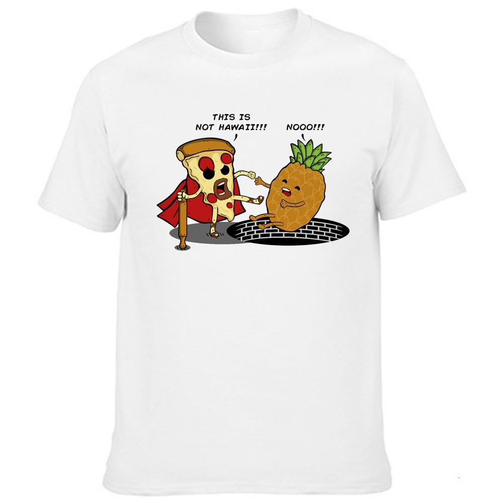 Men Clothes Pineapple Pizza Fruit Printed Funny Aesthetic Shirt Leisure Short Sleeve O Neck T