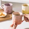 Gradient Ceramic Mug for Girls - Anti-Scald Underglaze Design, Perfect for Coffee or Breakfast