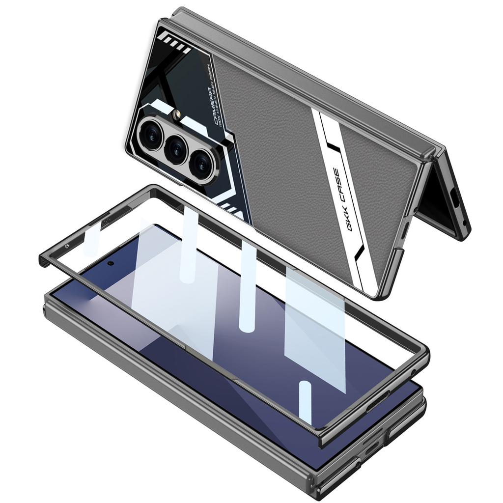 Samsung Z Fold7 Mobile Phone Case E Sports Plain Leather Wind Fold7 Shell Film Integrated Ultra Thin Plain Leather Shell Protective Case