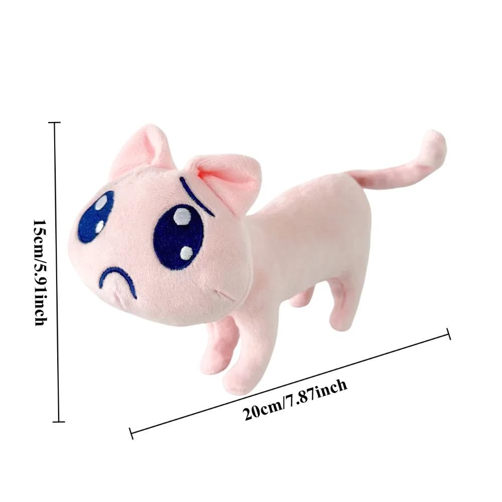 TreasuringU 20cm Pink Cat Plush Toys Kawaii Cartoon Cat Stuffed Dolls Cute Unhappy Cat Plushie Toy Birthday Gifts