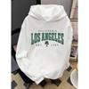Винтажный Мужской Худи Свитшот с Графикой Осень Зима Лос-Анджелес Повседневный Уличный Стиль Флис Уличный Пуловер Оверсайз Одежда Топ