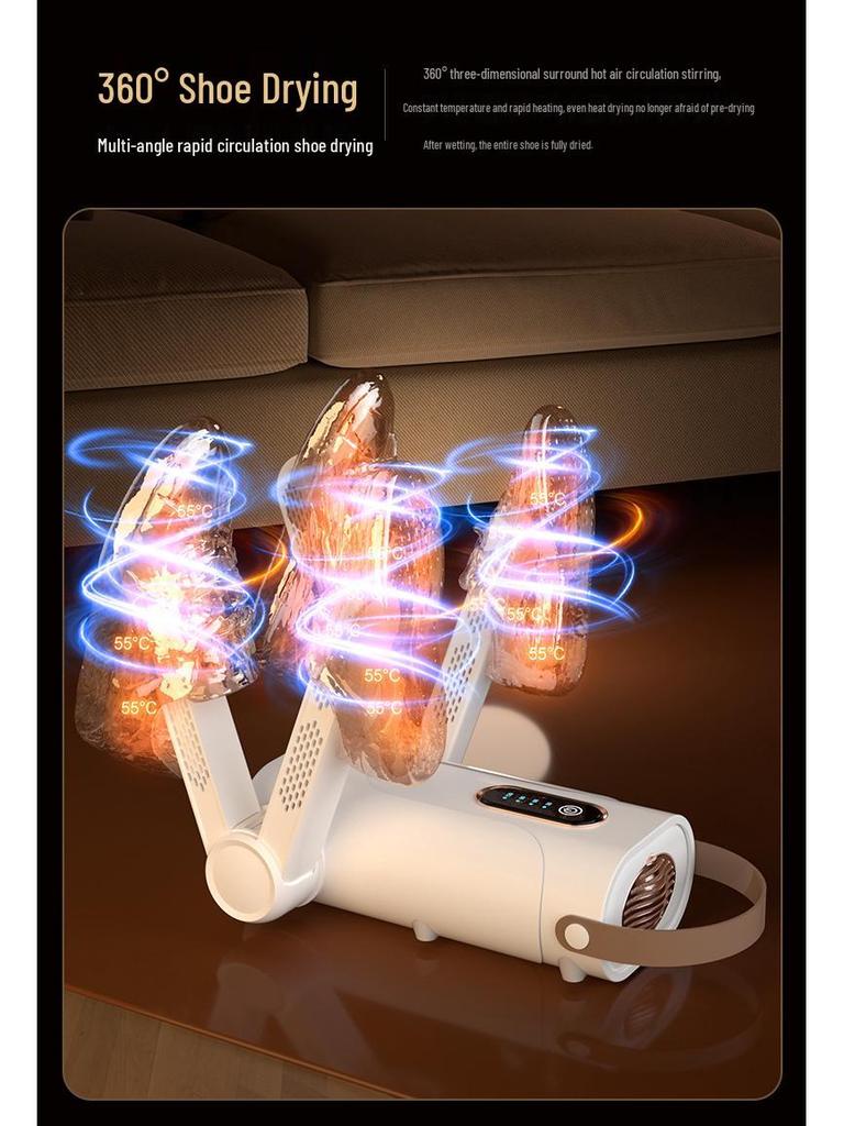 Портативная автоматическая сушилка и дезодоратор для обуви - Компактный, складной, быстросохнущий стерилизатор для домашнего использования