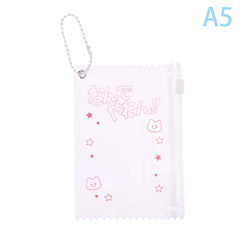 1Pc Cute Transparent Candy Bag Props Badge Storage Display Bag Pendant Protective Shell Card Sleeves Holder Bag
