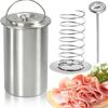 Кастрюля для тушеного мяса из нержавеющей стали, пресс для мяса, кухонная форма для ветчины с термометром, ведро для тушеного мяса, кухонный инструмент для приготовления пищи и выпечки