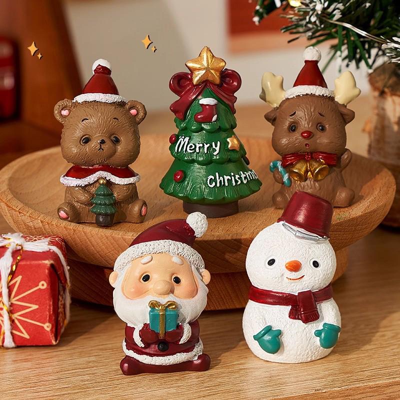 Christmas Decorations Desk Accessories Cute Santa Claus Christmas Tree Ornaments Party Photo Props Christmas Figures