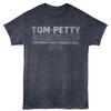 Tom Petty - Stacked Text - Front Print Adult Heather T-Shirt - Navy Heather