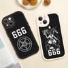 Чехол для телефона Pentagram 666 Demonic Satanic для iPhone 14 13 11 12 Pro MAX 13 12 MiNi 7 8plus 14 13 11PRO X XS XR из овечьей кожи