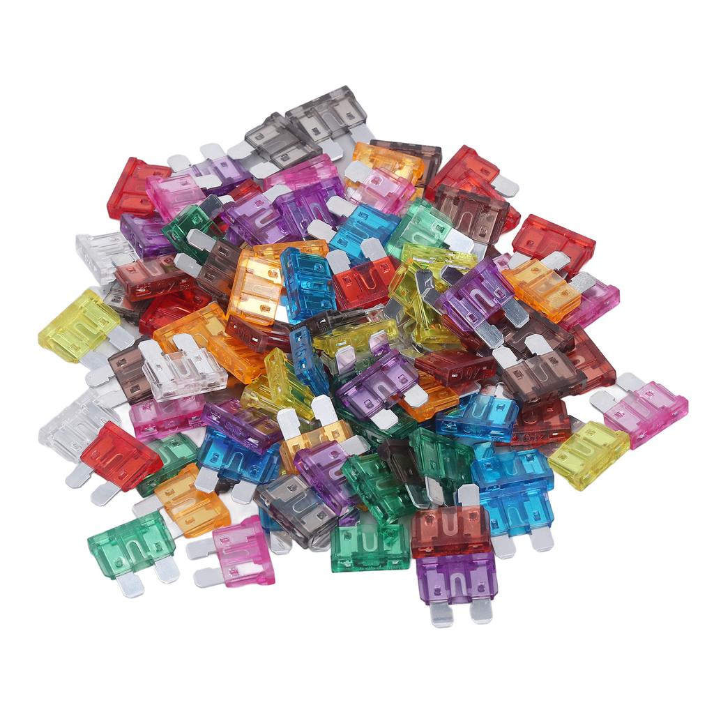 Комплект из 100 плоских предохранителей 2A 3A 5A 7.5A 10A 15A 20A 25A 30A 35A Стандартный набор предохранителей для защиты автомобиля в автофургоне