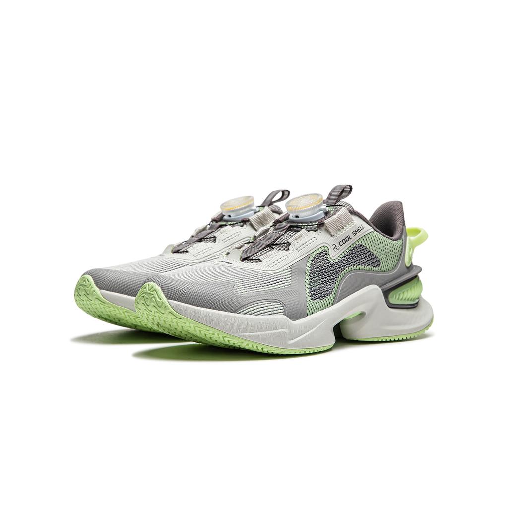 Li Ning Kids Qiang Yue V2 Comfortable Shock Absorption Rebound Breathable Support Low Top Casual Shoes Kids Casual Shoes Gray YKCU046-1