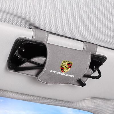 Для Cayenne Panamera Macan Boxster 911 Carrera 928 944 Автомобильный солнцезащитный козырек Футляр для очков Ящик для хранения солнцезащитных очков Клипсы Аксессуар