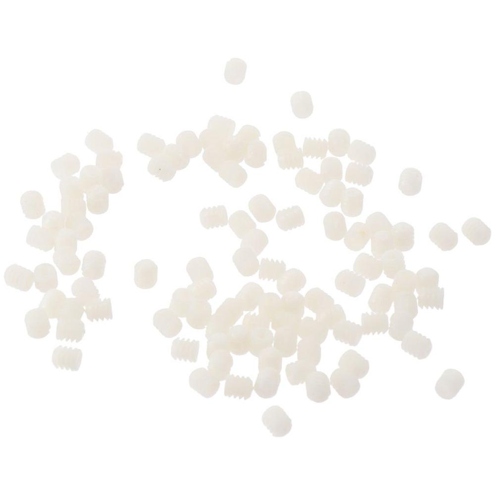 100Pcs White Hinge Dowel Inserts 0.34"x0.39" Screw Dowel Inserts Plastic Dowels  Cabinet Door