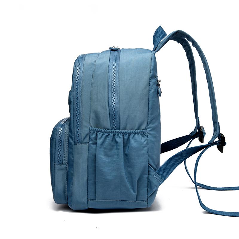 Lightweight Backpack Women Nylon Backpack Solid Color Travel Bag Student Schoolbag