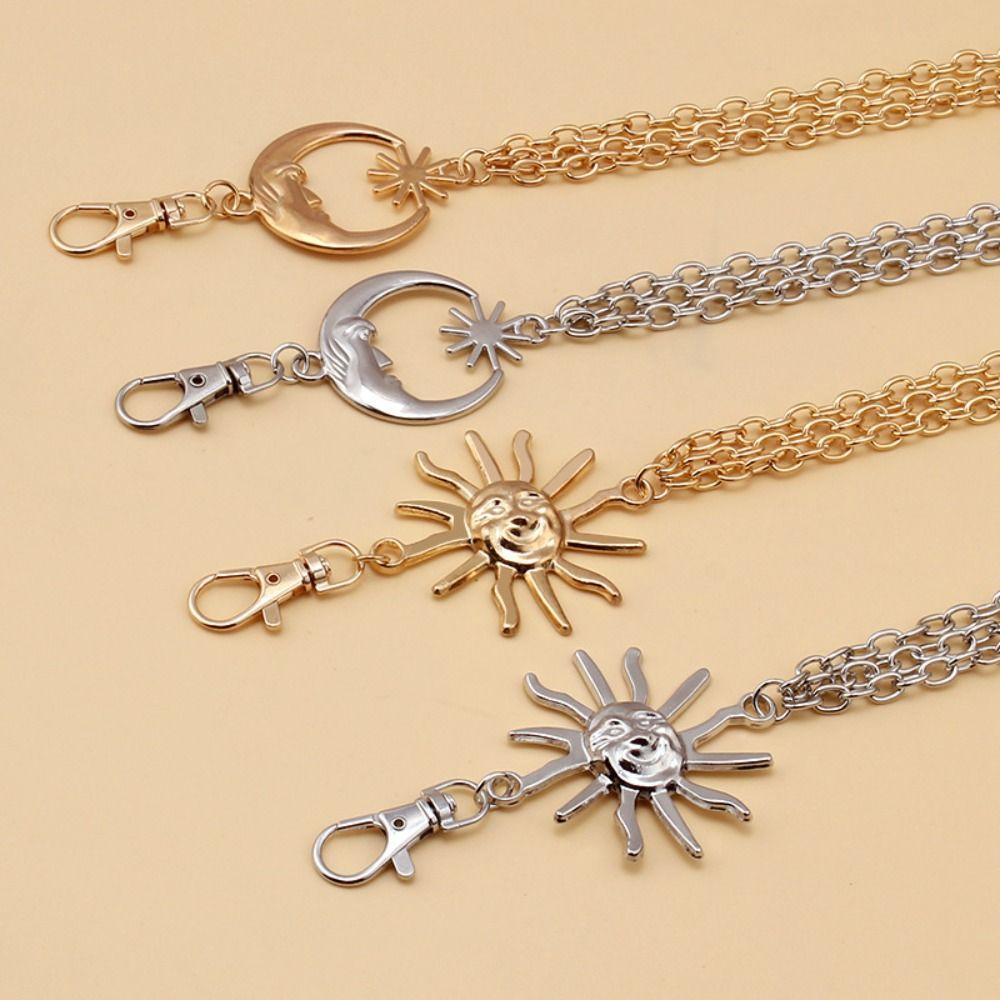 Vintage Punk Thin Waist Chain Gold Silver Dress Cummerbands Sun Moon Star Waistbands