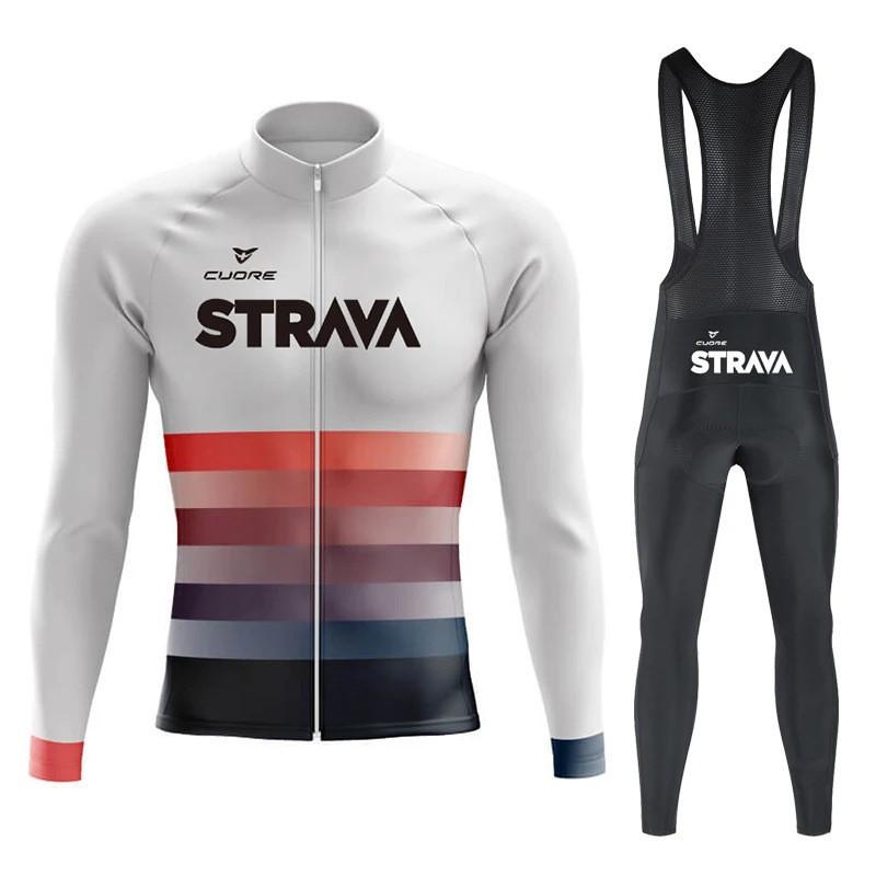 Quick-Dry Compression Cycling Jersey Set Long Sleeve Unisex Bike Riding Outfit Road Mountain Trail