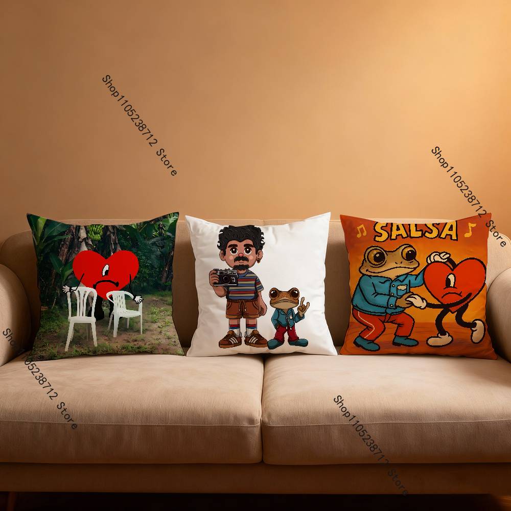 B-Bads B-Bunnys Pillow Covers Cartoon Sofa Decorative Home Double-sided Printing Short Plush Cute Cushion Cover