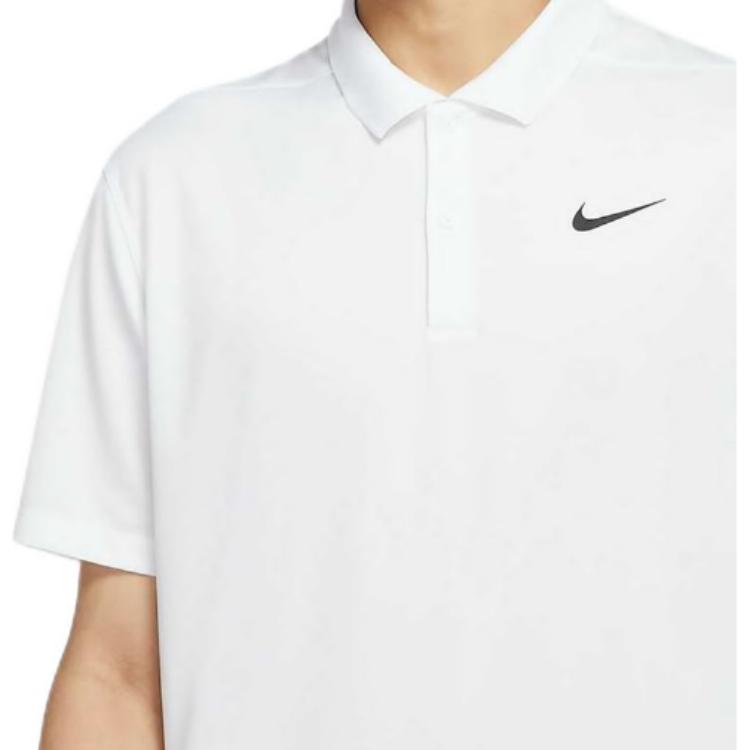 Nike Мужские рубашки-поло Белый воротник-поло Умеренный прямой крой DH0823-100