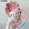 KEYSION Cute 3D Cartoon Plush Case for Samsung A53 5G A23 with Lanyard Silicone Shockproof Phone Cover for Galaxy A13 4G A53 5G