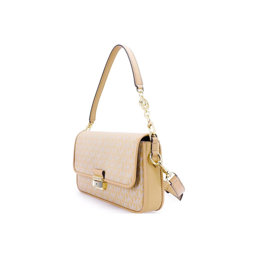 Michael Kors MK Bradshaw Monogram Vintage Flap Chain Leather Shoulder Bag Women Shoulder Bag Camel 30S1G2BL1B-222