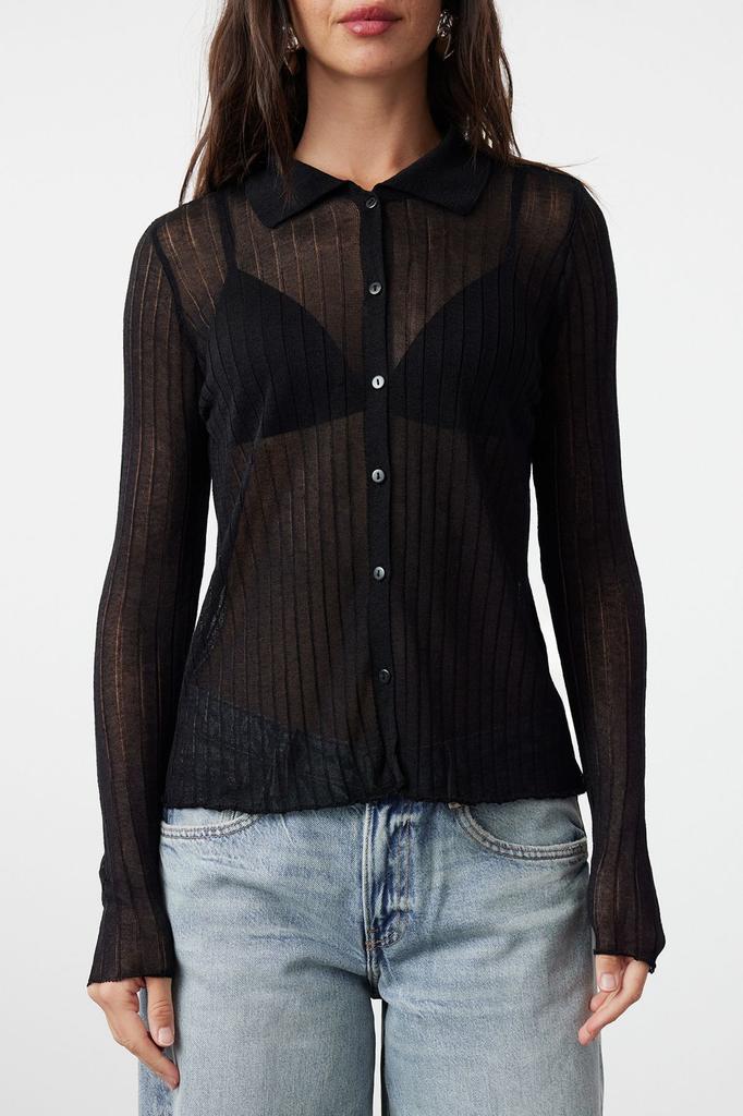 Женский модный стильный кардиган, черный пряжа премиум-класса, специальная пряжа, прозрачный трикотаж, кардиган