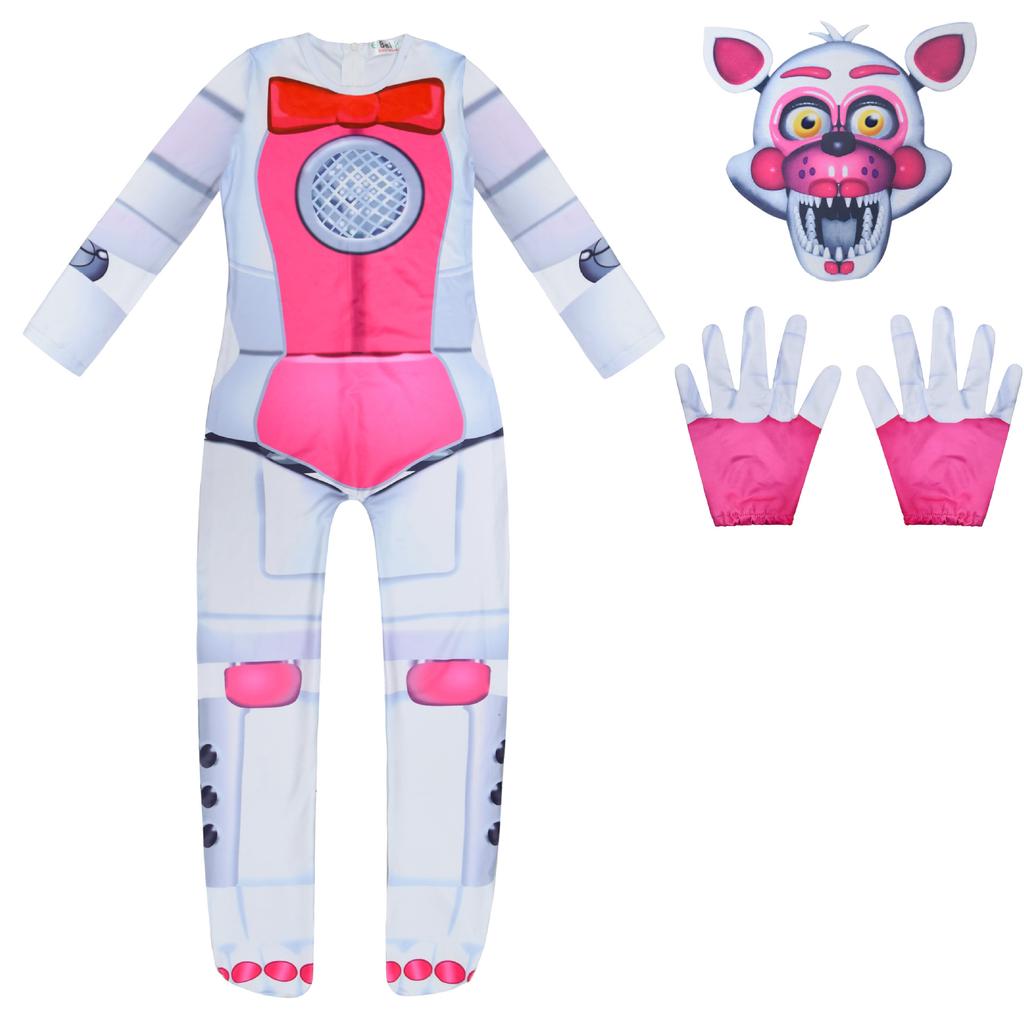 Детский костюм ужасного медведя Fnaf, комбинезон с маской, наряд для мальчиков и девочек, рождественский, хэллоуинский костюм для косплея