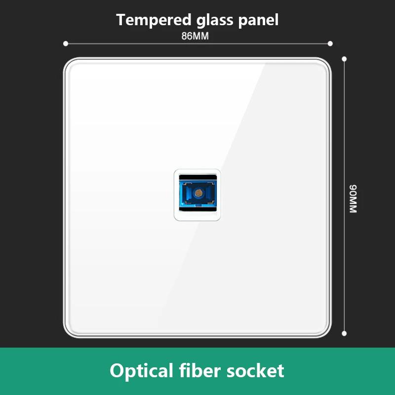 UN UK RU Standard Wall Light Switch Power Socket,18W Plug Type-C USB Quick Charging Universal 5-pin Tempered Glass Socket Outlet