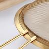 1pc Stainless Steel Colander Kitchen Bakery Gold Strainer with Hook Oil Scoop Soybean Milk Juice Rice Milk Filter Flour Screen