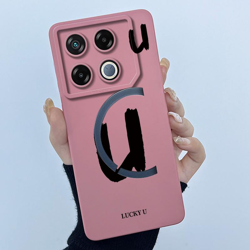 Case For Infinix GT 20 Pro Case Lucky Initial Letter Shockproof Silicone Soft Phone Cover For InfinixGT20 Pro gt 20Pro 5G Bumper