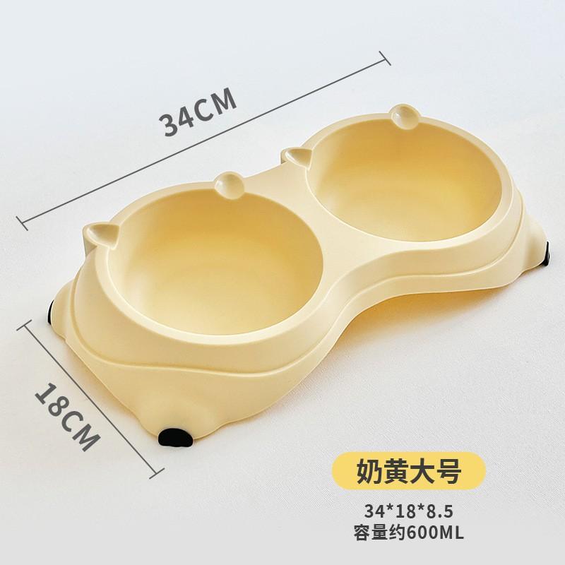 Stainless Steel Cat Feeder Bowl Set With Anti-Spill Sloped Design Dual Food Water Kittens Adult Cats