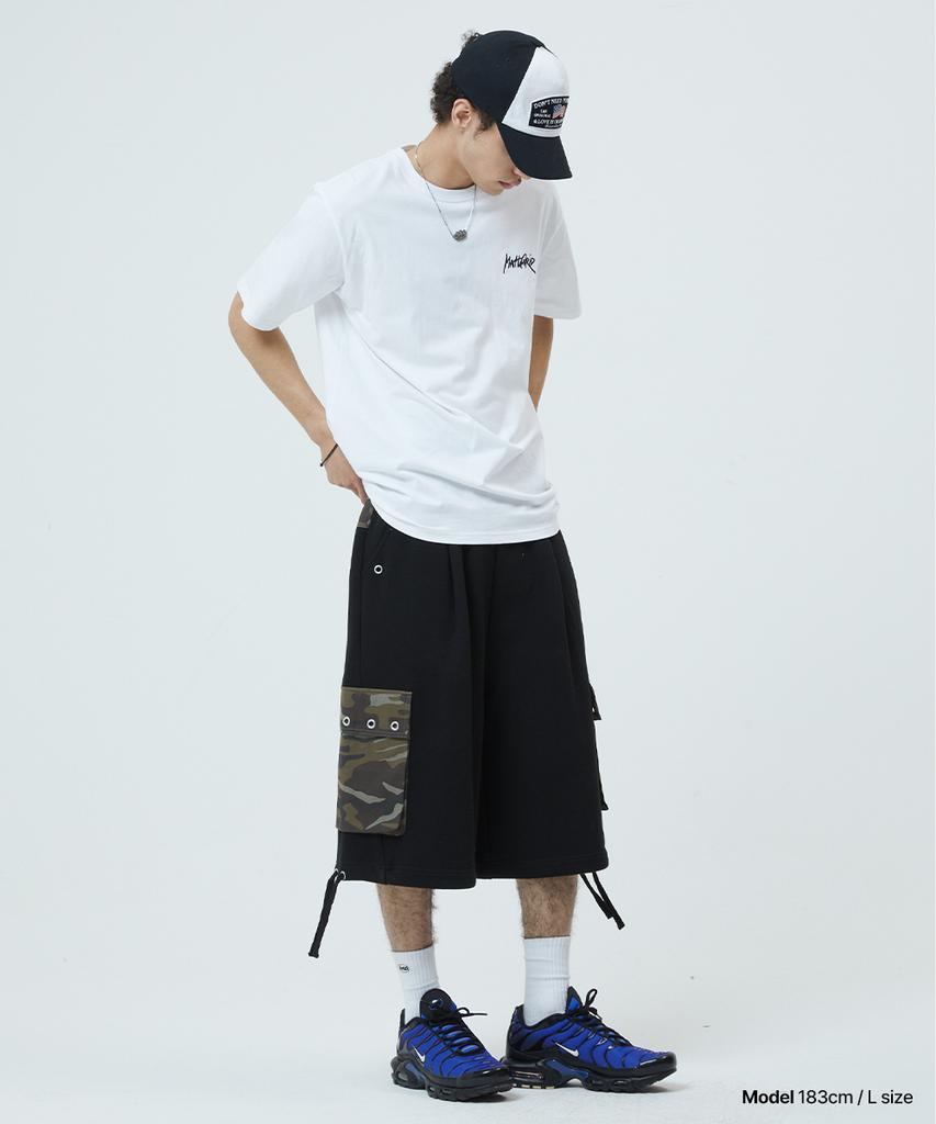 MAHAGRID Bermuda Camo Cargo Sweatshort Black(Mg2Gmmpa08A)