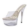 Summer PVC Slippers Women Platform Transparent Heeled Sandals Party Nightclub Crystal Shoes