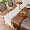Rustic Boho Table Runner Solid Color Festival Dining Table Cover Advanced Tablecloth  Christmas