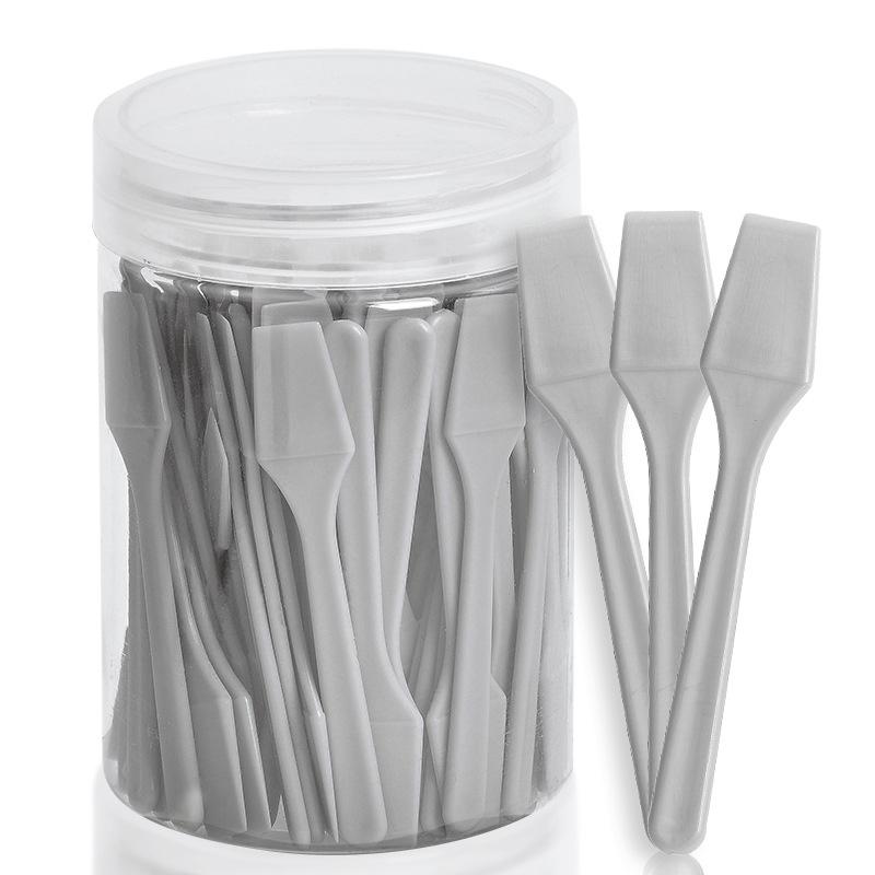 100 шт./банка Мини косметическая лопатка-ложка для крема для лица, макияжа, маски, смешивания, инструменты для красоты своими руками, палочки-аппликаторы для макияжа глаз и лица