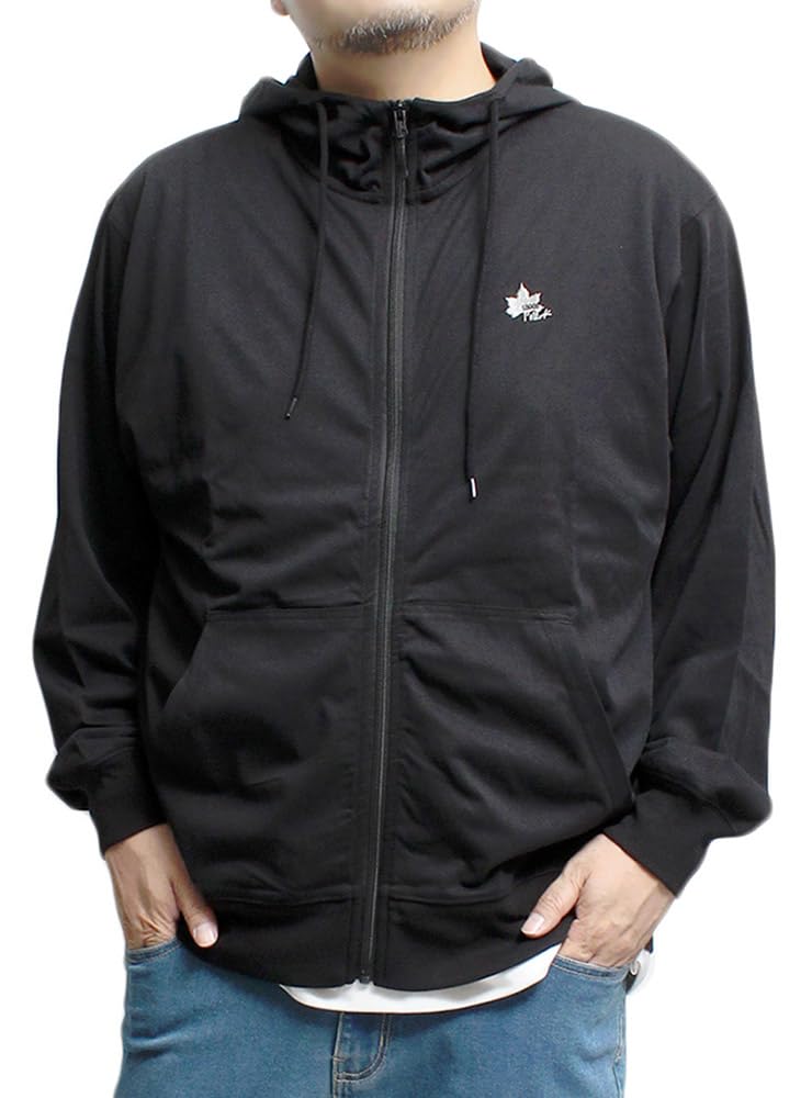 Худи мужское большого размера One Colors LOGOS PARK, легкое, с вышивкой логотипа, с молнией, крой «свитшот», размер 3XL, черный (49)