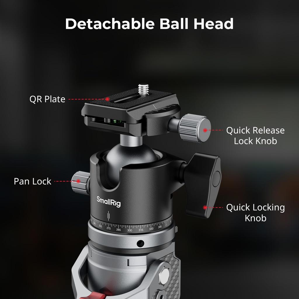 SmallRig Камера Компактная камера из углеродного волокна Складывается до Вес Высота Максимальная грузоподъемность Шаровая 5564 166,5 см Монопод, Волокно, Монопод, 68 см, 1,72 кг,