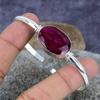 Lab Created Ruby Gemstone Handmade 925 Sterling Silver Bangle/Cuff Adjustable Gift