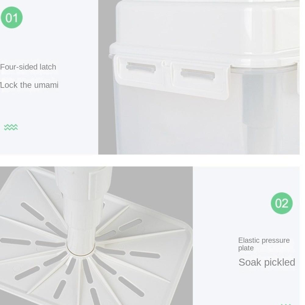 4/5L Pickle Jar with Press Plate Kitchen Organizer Bins  Travel Household Office