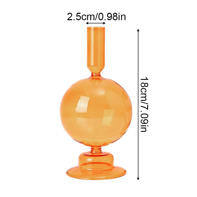 1 шт. Стеклянный подсвечник Ваза для цветов Домашний декор Стеклянный подсвечник Скандинавская ваза для цветов Поделки Винтажный романтический подсвечник