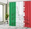 Italy Flag Shower Curtain Colosseum Design Italian Theme Decor National Pride Bathroom Linen180X230