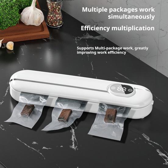 Вакуумная машина для запайки с цифровым дисплеем, функцией таймера, 2 режима запечатывания, вилка европейского стандарта, автоматический вакуумный упаковщик, кухонные принадлежности