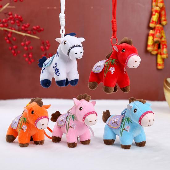 Horse Doll Plush Toy Auspicious Blessings Good Luck In Year of The Horse National Style Plush Doll Hanging Decoration